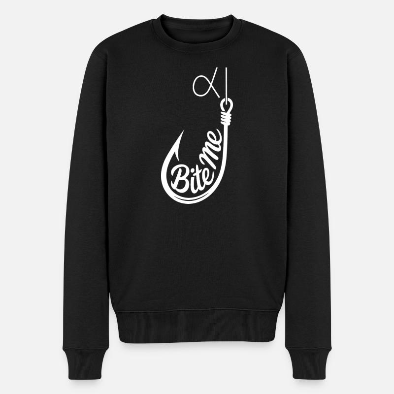 Bite Me Hook Graphic Tee - Men's Premium Organic Jumper - black