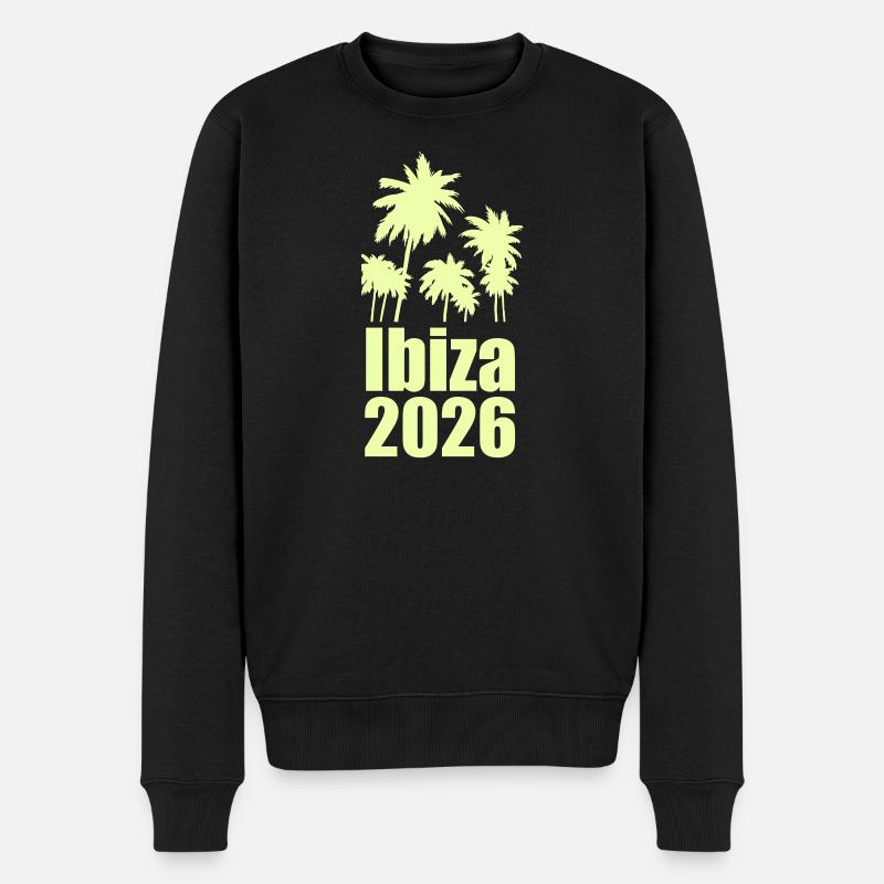 Ibiza 2026 Palmenparadies - Männer Premium Bio Pullover - Schwarz