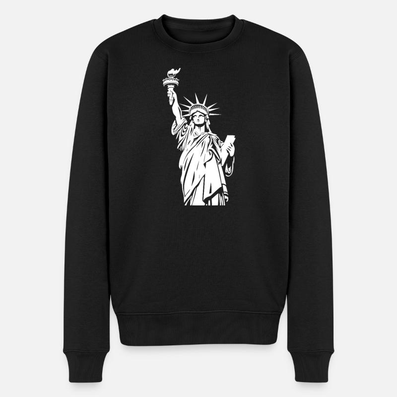 Statue of Liberty - Männer Premium Bio Pullover - Schwarz