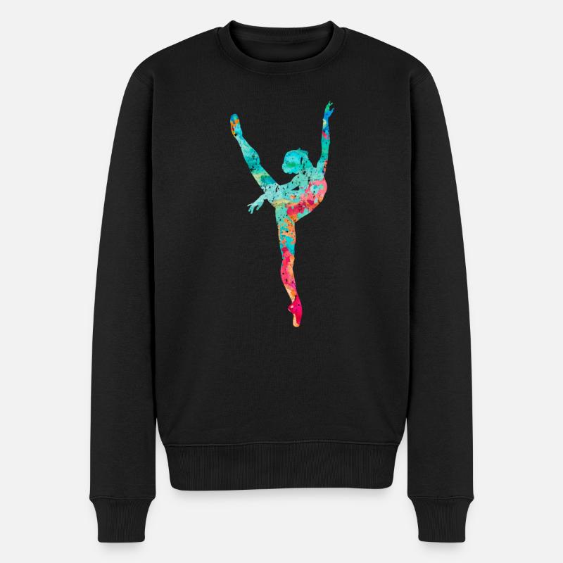 Tänzerin PopArt - Männer Premium Bio Pullover - Schwarz