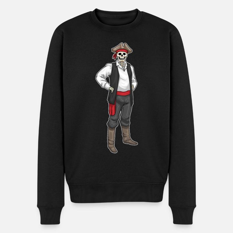Squelette Halloween Pirate - Pull Premium bio Homme - noir