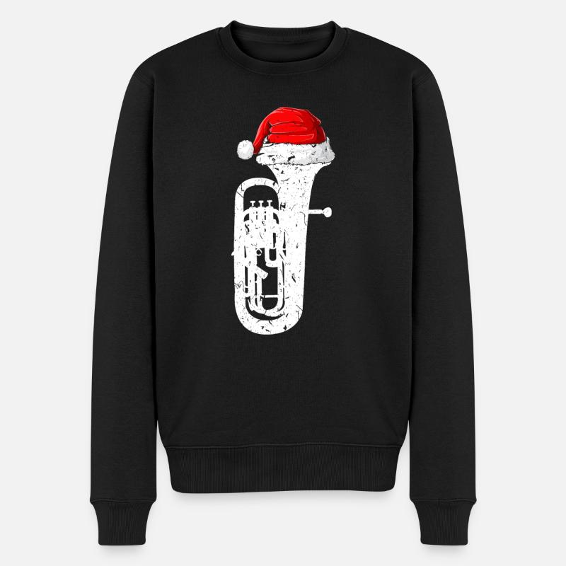 Tuba Weihnachtsmannmütze Weihnachten Xmas - Männer Premium Bio Pullover - Schwarz