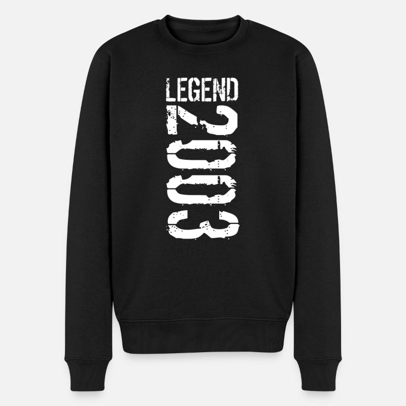 Legend 2003 white - Männer Premium Bio Pullover - Schwarz