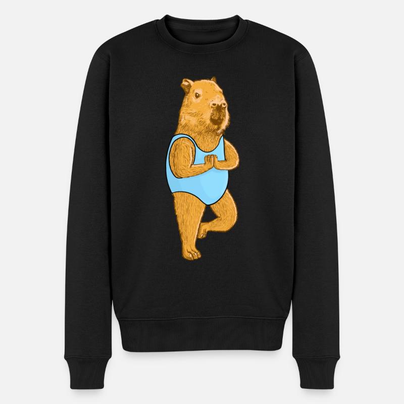 Méditation Capybara Yoga - Pull Premium bio Homme - noir