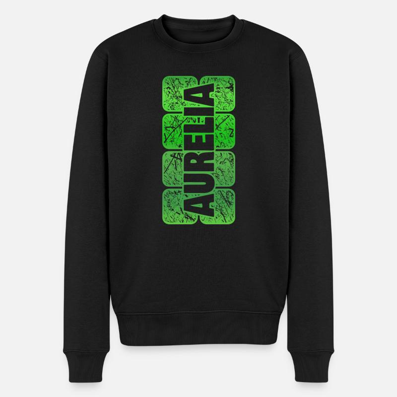 Vorname Aurelia - Männer Premium Bio Pullover - Schwarz