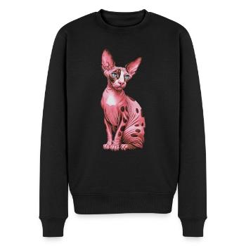 Chat Sphynx pour les amoureux des chats - Pull Premium bio Homme - noir - Devant - Nico (187cm)