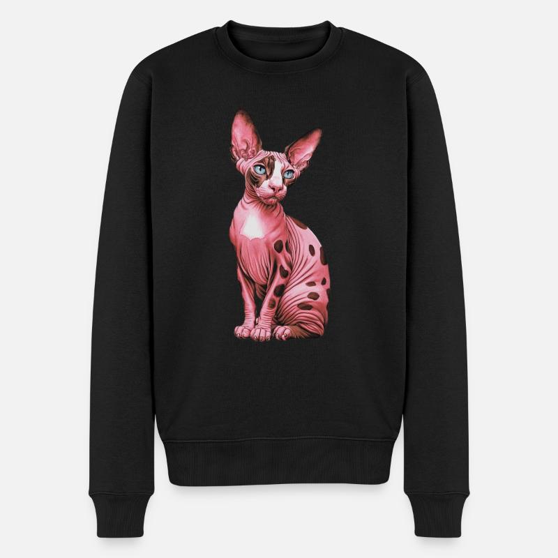 Sphynx Katze für Katzenliebhaber - Männer Premium Bio Pullover - Schwarz