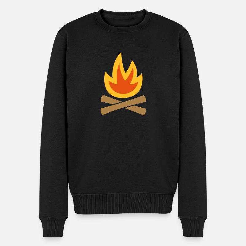 Lagerfeuer - Männer Premium Bio Pullover - Schwarz