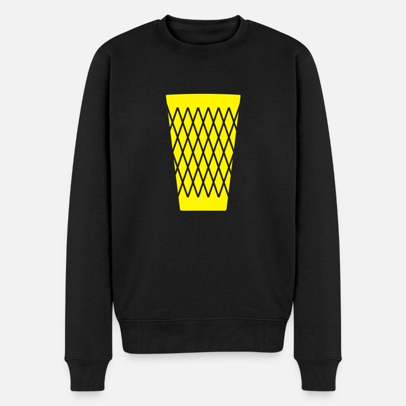 Apfelwein Glas Geripptes - Männer Premium Bio Pullover - Schwarz