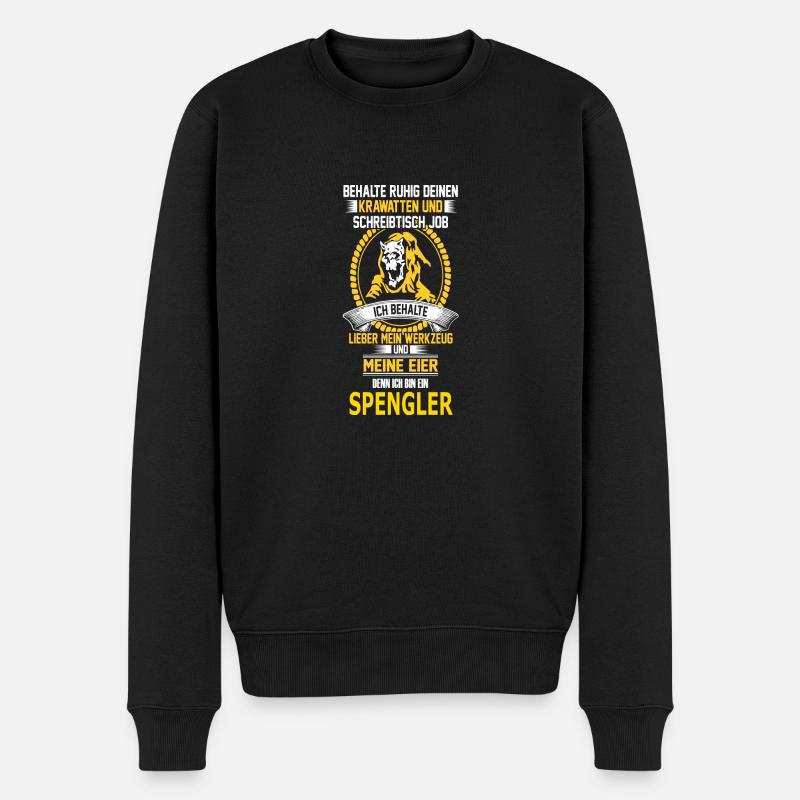SPENGLER - Männer Premium Bio Pullover - Schwarz