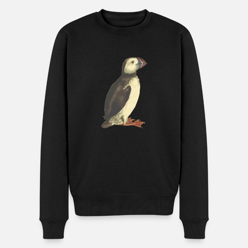 Papageientaucher - Männer Premium Bio Pullover - Schwarz