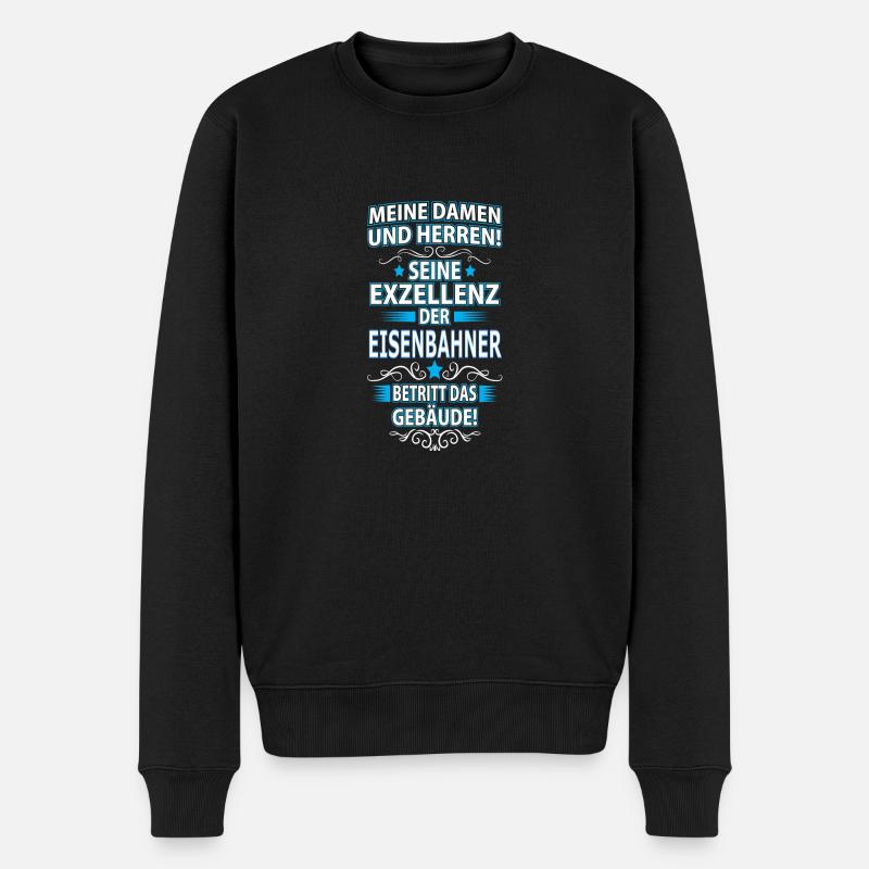 EISENBAHNER - Männer Premium Bio Pullover - Schwarz