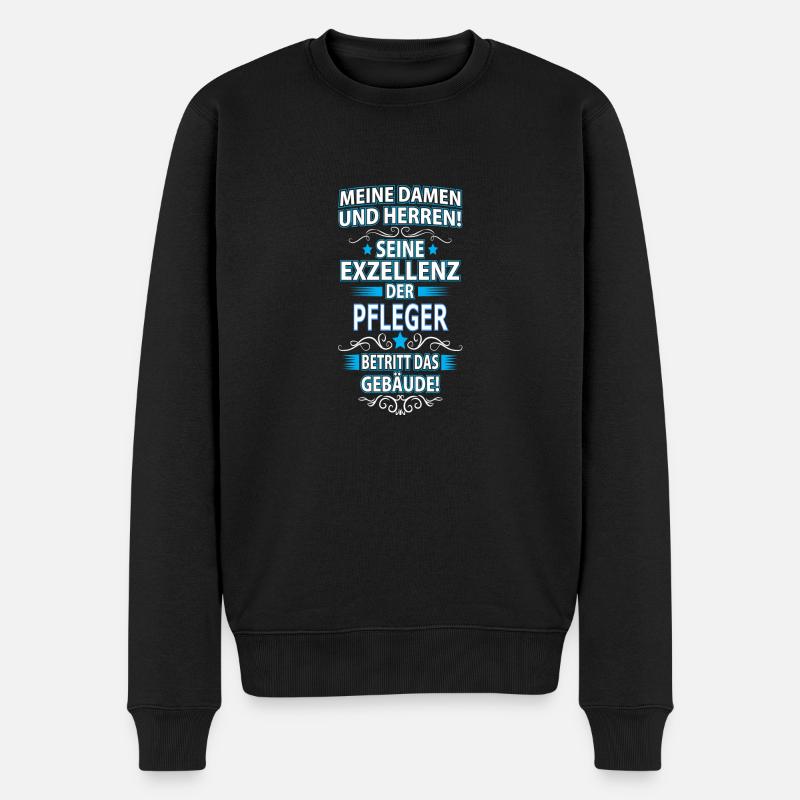 PFLEGER - Männer Premium Bio Pullover - Schwarz