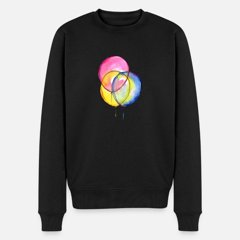 Luftballons - Männer Premium Bio Pullover - Schwarz