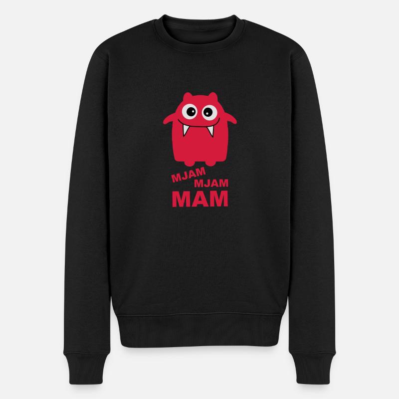 Hunger nach Mama - Männer Premium Bio Pullover - Schwarz
