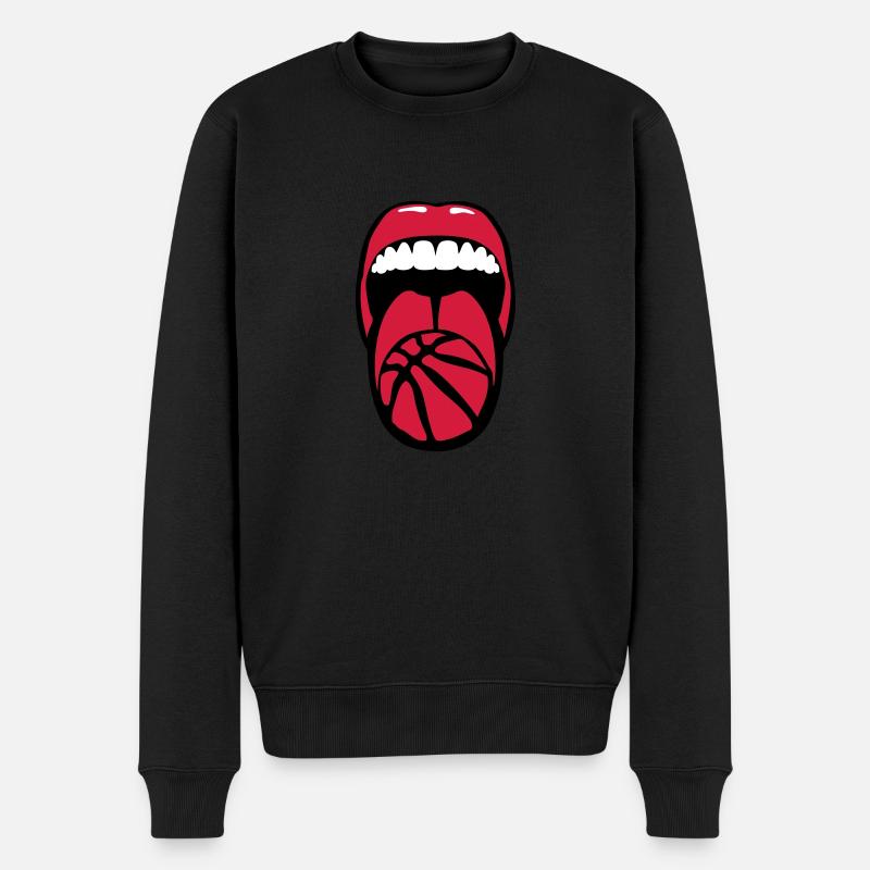 basket tire langue language basketball - Pull Premium bio Homme - noir