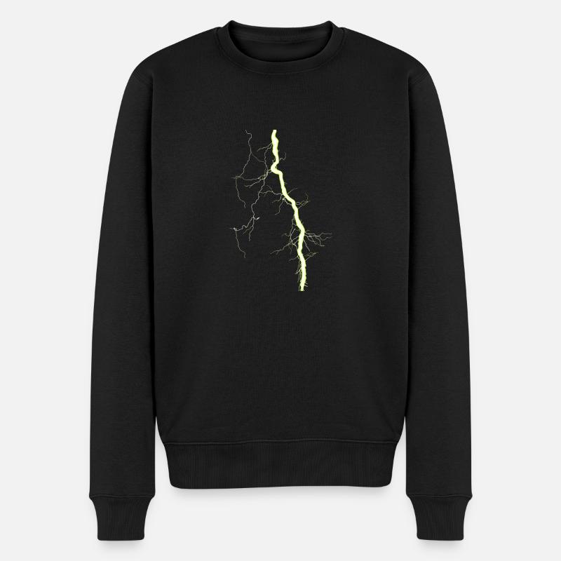 Blitz gelb - Männer Premium Bio Pullover - Schwarz