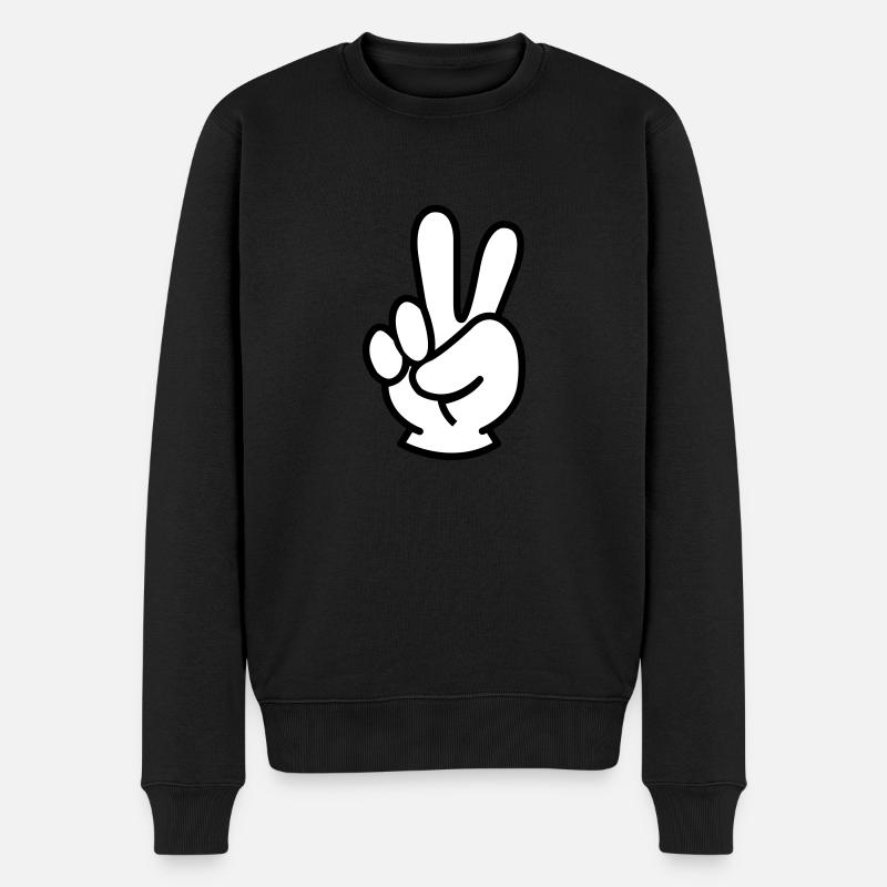 peace hand - Pull Premium bio Homme - noir