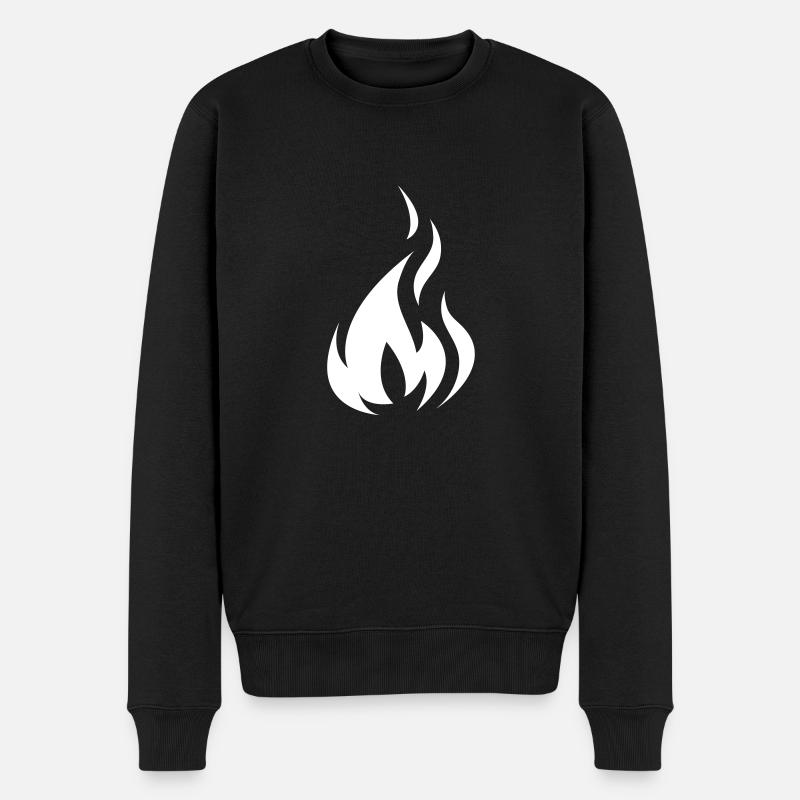 Flame White - Männer Premium Bio Pullover - Schwarz
