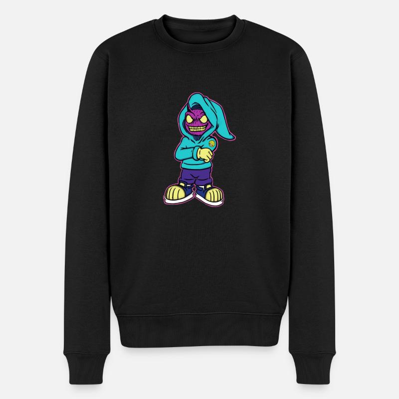 Troll au néon - Pull Premium bio Homme - noir