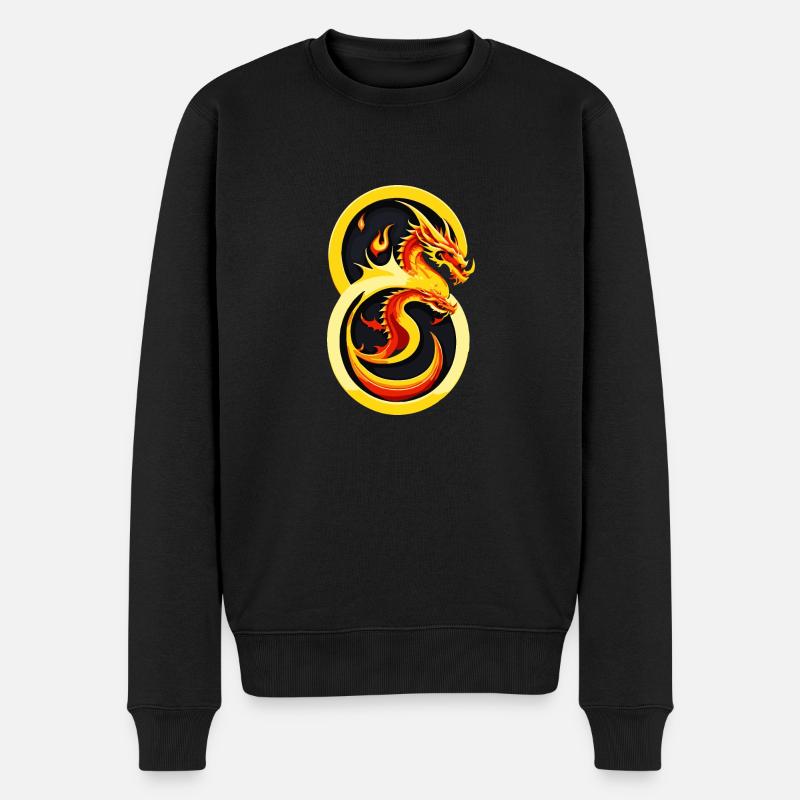 Double dragon - Pull Premium bio Homme - noir