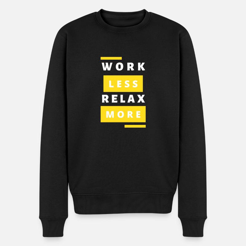 Weniger arbeiten, mehr entspannen - Männer Premium Bio Pullover - Schwarz