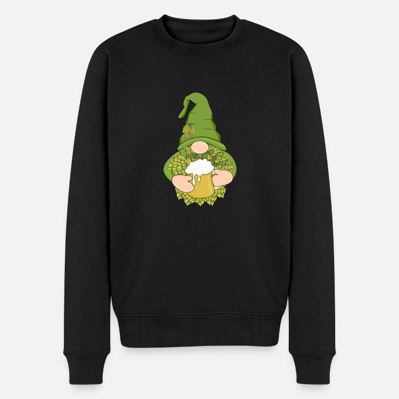Hopfen Gnom - Männer Premium Bio Pullover - Schwarz