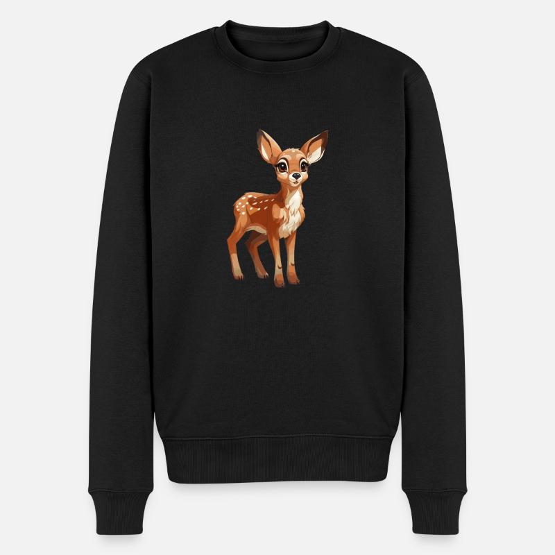Rehkitz - Männer Premium Bio Pullover - Schwarz