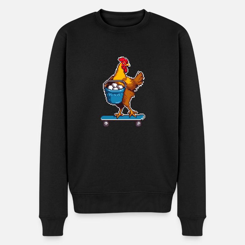 Skateboard Cluck - Pull Premium bio Homme - noir