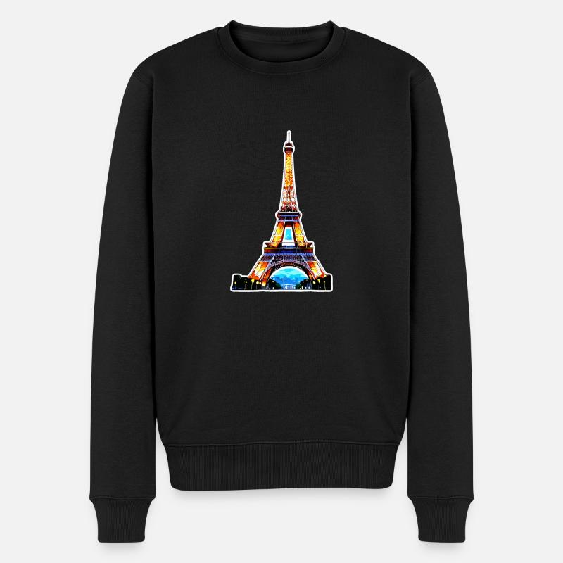 Eiffelturm #7 - Männer Premium Bio Pullover - Schwarz