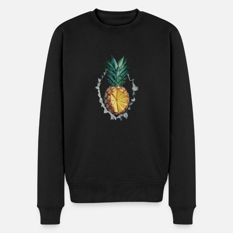 Ananas - Männer Premium Bio Pullover - Schwarz