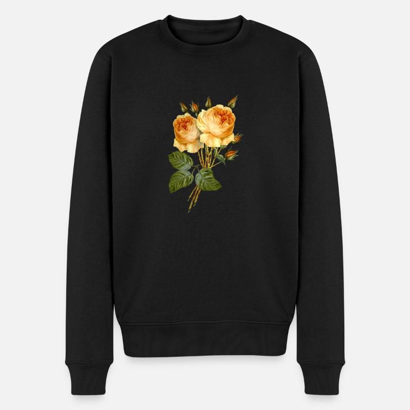 Blumen - Männer Premium Bio Pullover - Schwarz