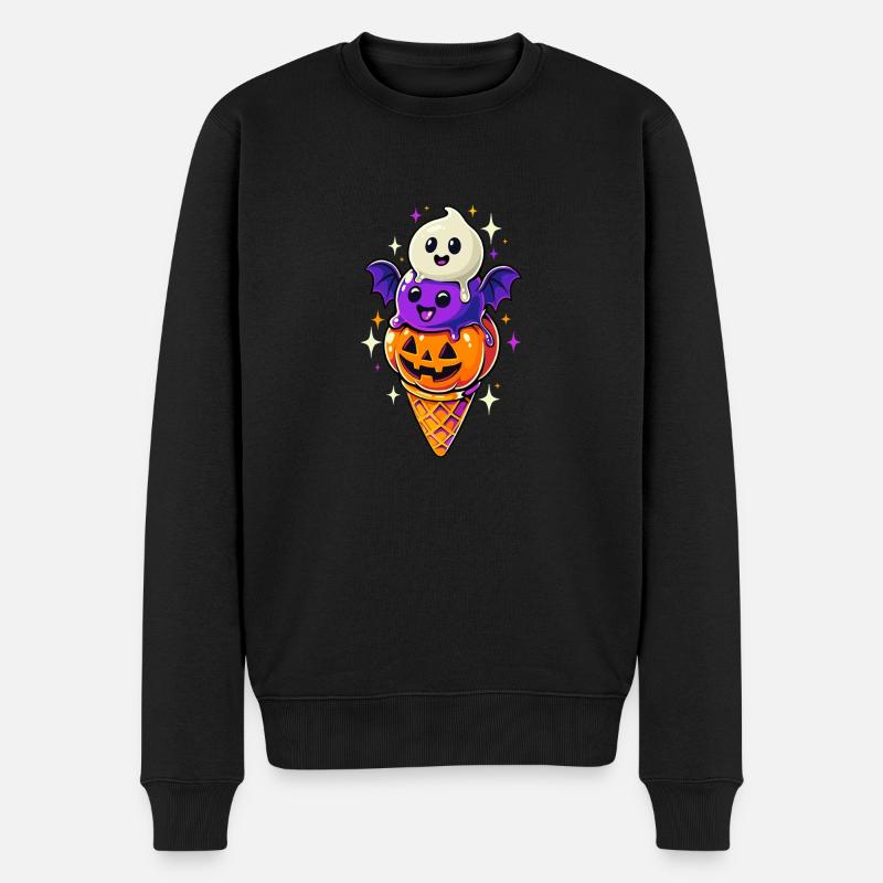 Halloween - glace citrouille - Pull Premium bio Homme - noir