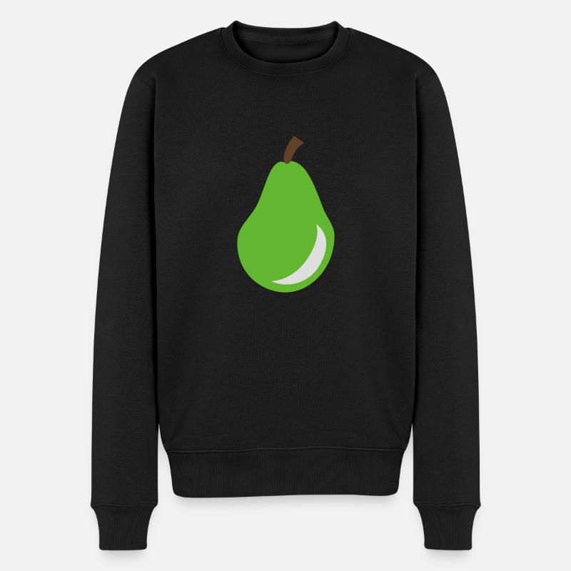 Birne - Obst - Männer Premium Bio Pullover - Schwarz