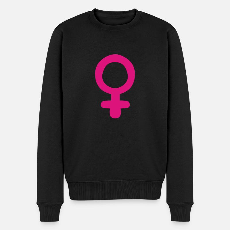 Weiblich Zeichen / Feminismus - Männer Premium Bio Pullover - Schwarz