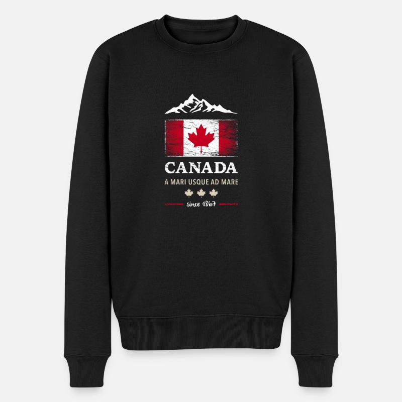 Canada Ottawa Ahornblatt Maple Leaf Kanada Amerika - Männer Premium Bio Pullover - Schwarz