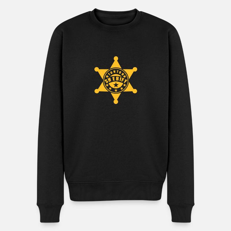 tonton sheriff etoile 1 - Pull Premium bio Homme - noir