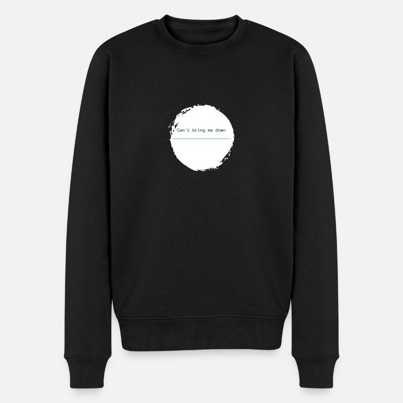 Can't bring me down - blauer Trennstrich - Männer Premium Bio Pullover - Schwarz