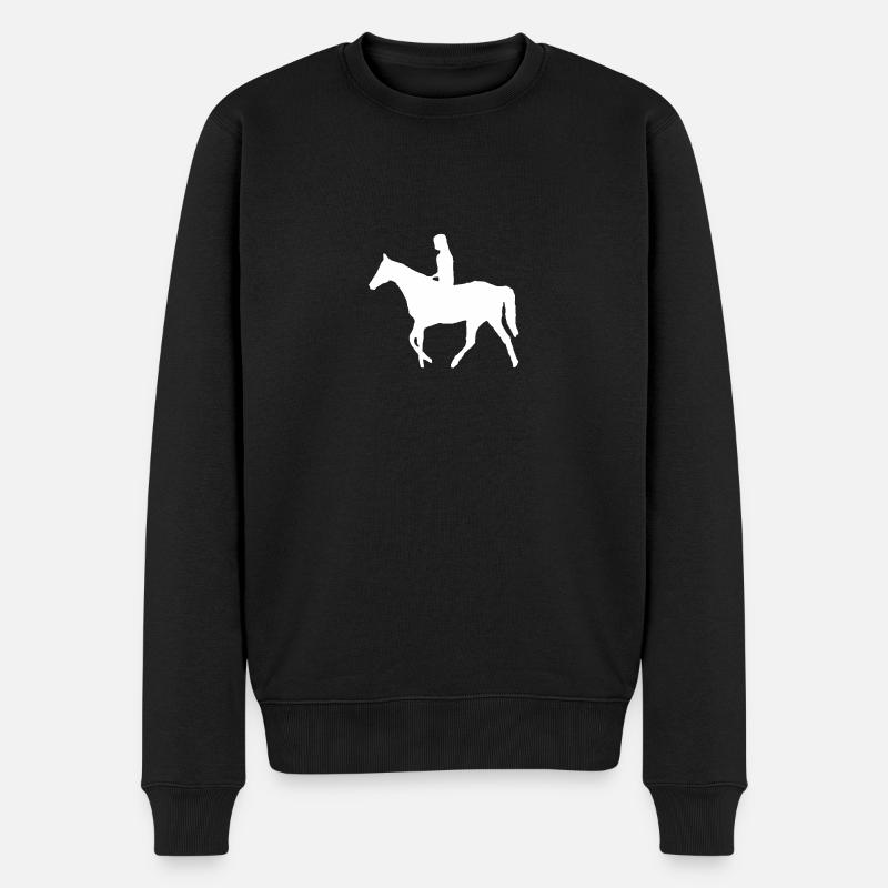 Pferd - Männer Premium Bio Pullover - Schwarz
