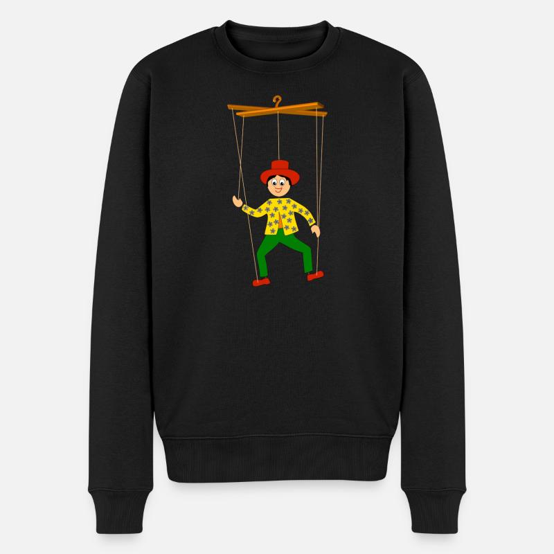 kinder marionette lustig - Männer Premium Bio Pullover - Schwarz