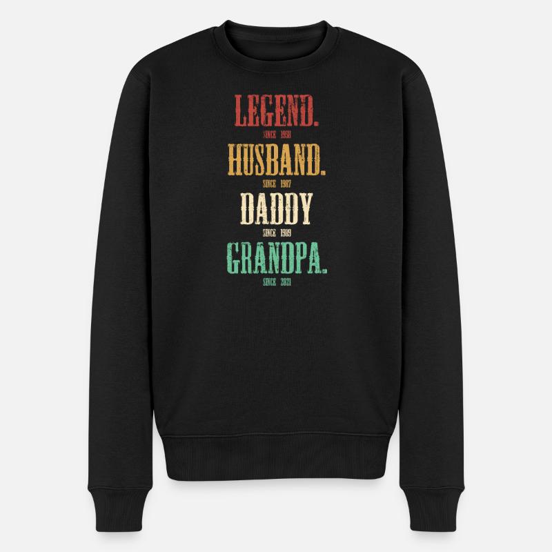 Legendenrollen: Ehemann Papa Opa - Männer Premium Bio Pullover - Schwarz