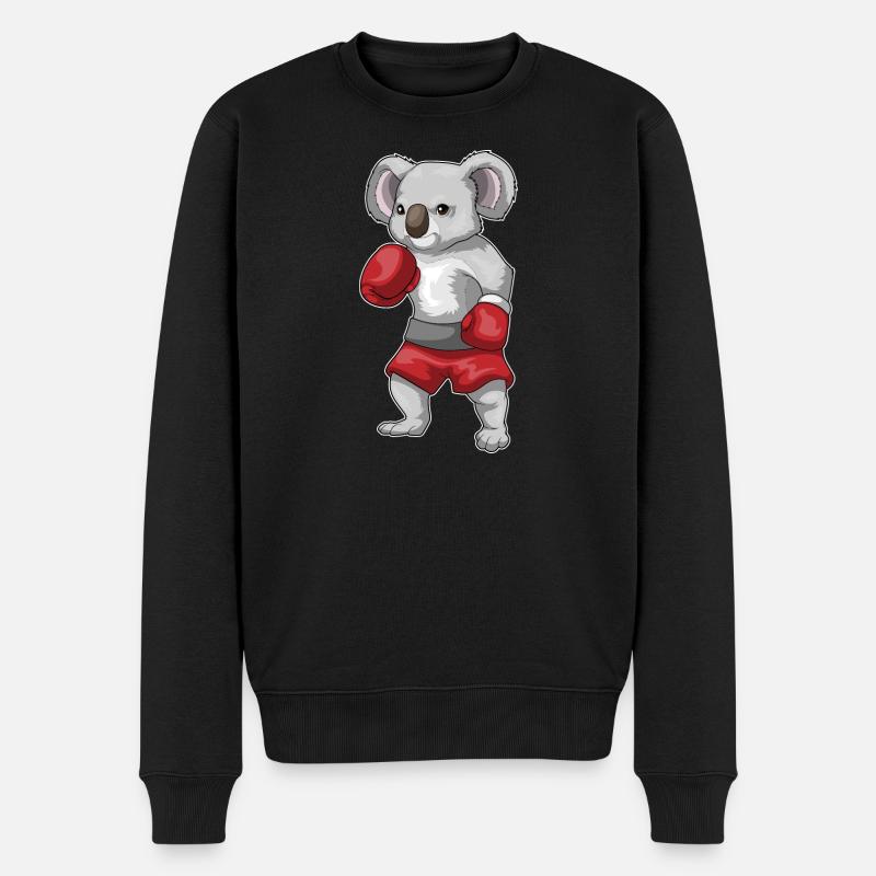 Koala Boxer Boxhandschuhe Boxen - Männer Premium Bio Pullover - Schwarz