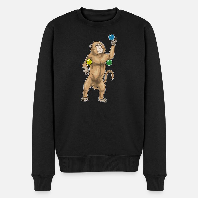 Singe jongleur jongleur - Pull Premium bio Homme - noir