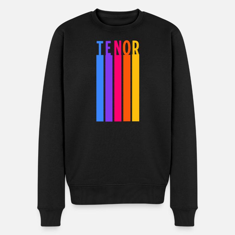 Chor Tenor Stimme Retro Streifen - Männer Premium Bio Pullover - Schwarz