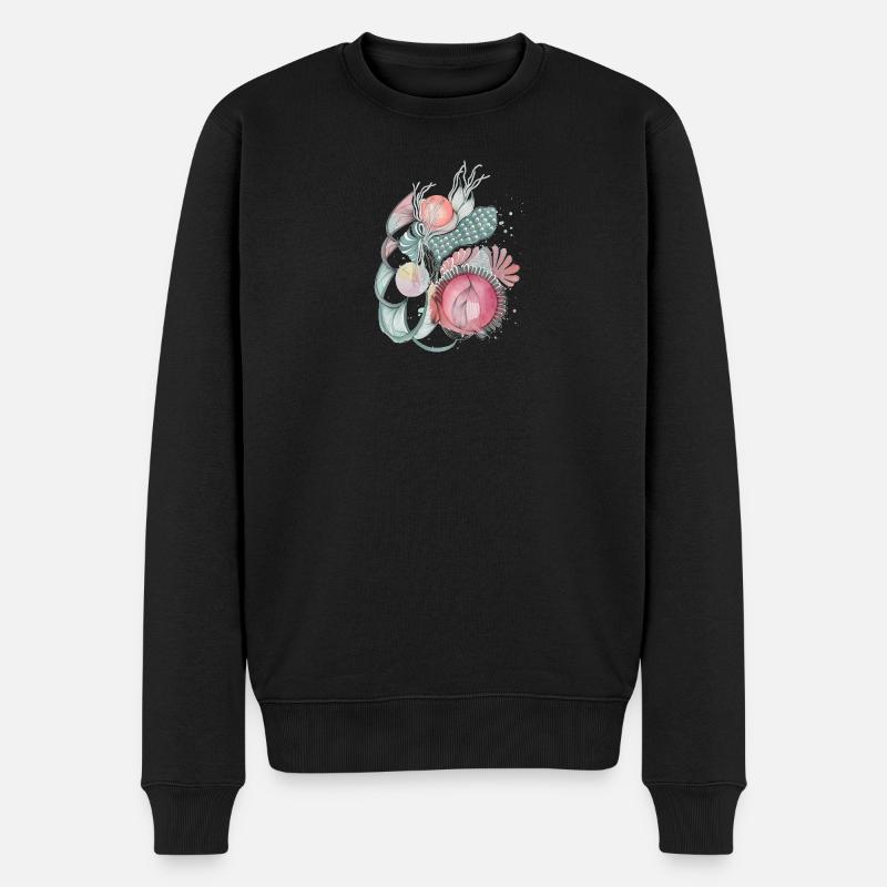 Mer de fleurs Wave Art - Pull Premium bio Homme - noir