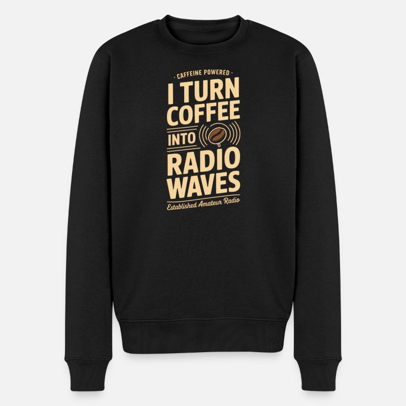 Koffein-Radiowellen-Tee - Männer Premium Bio Pullover - Schwarz