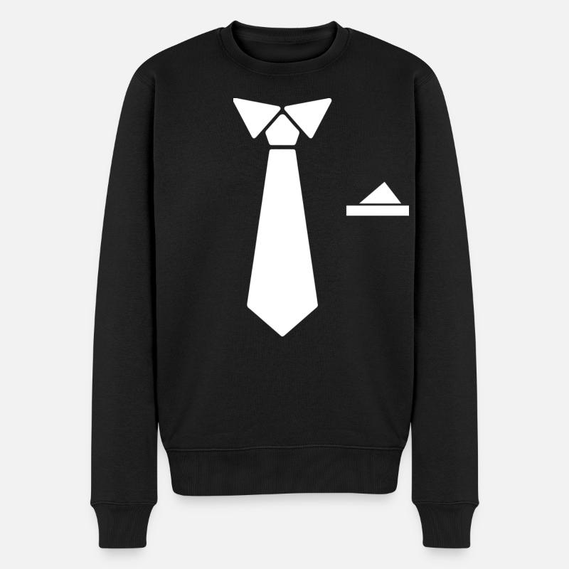 Fausse cravate - Pull Premium bio Homme - noir