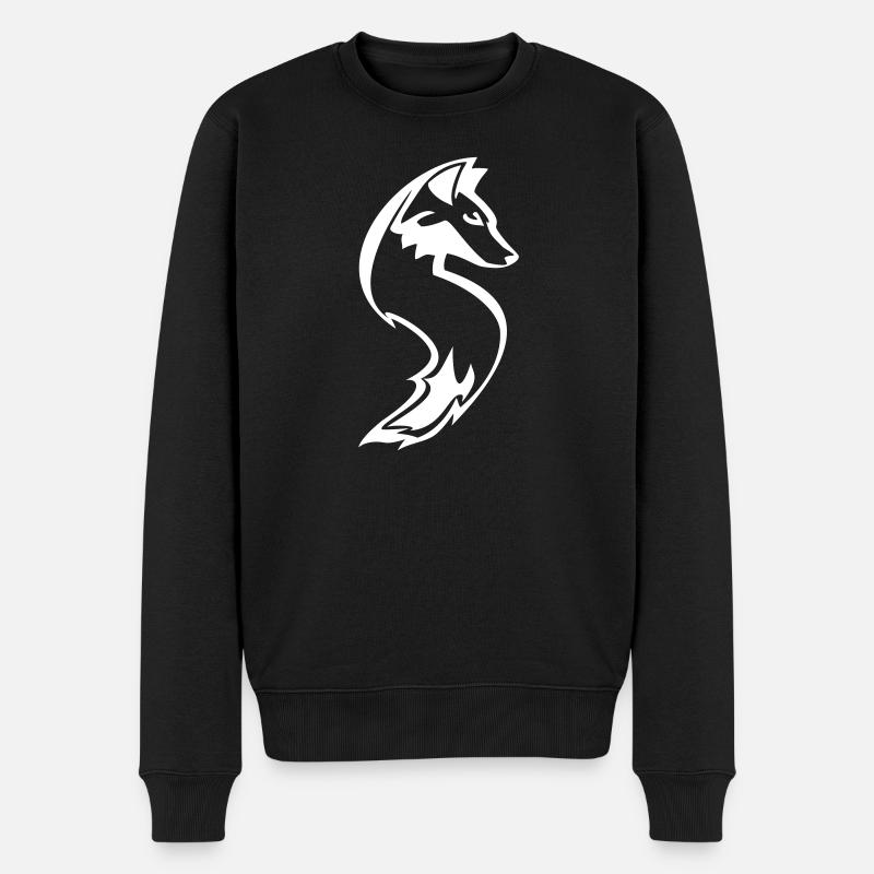 Forme de renard, design de silhouette blanche, design animal - Pull Premium bio Homme - noir