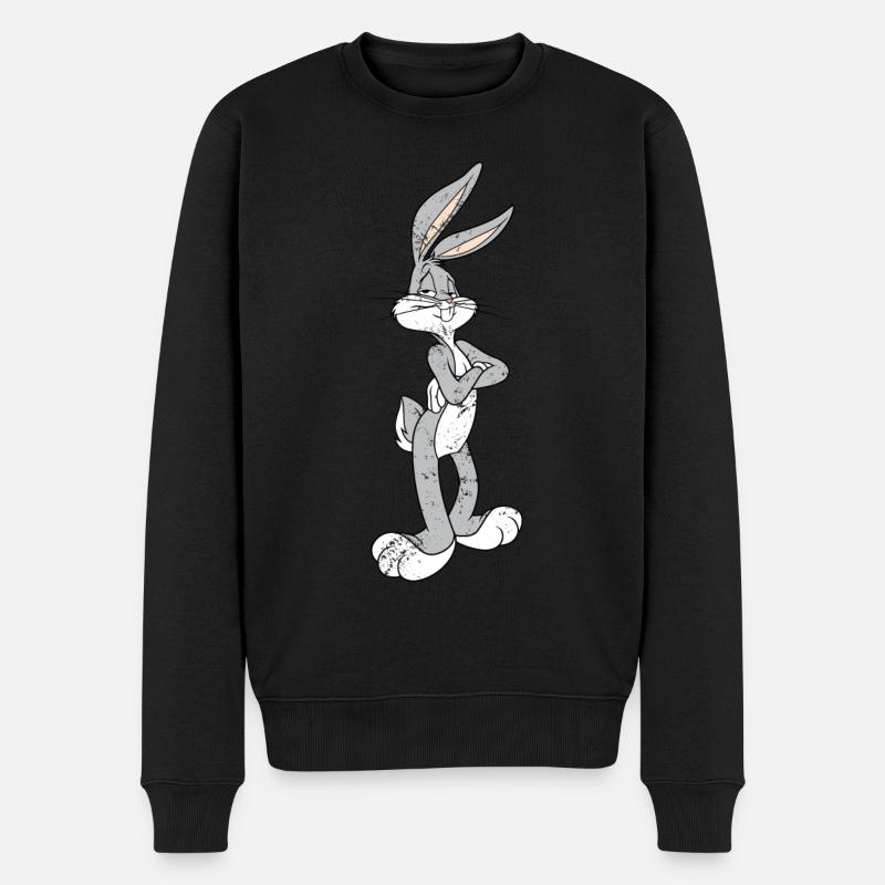 Looney Tunes Bugs Bunny Vintage Pose - Männer Premium Bio Pullover - Schwarz