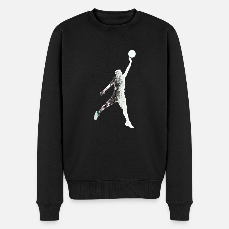 Basketballer / Basketball - Männer Premium Bio Pullover - Schwarz